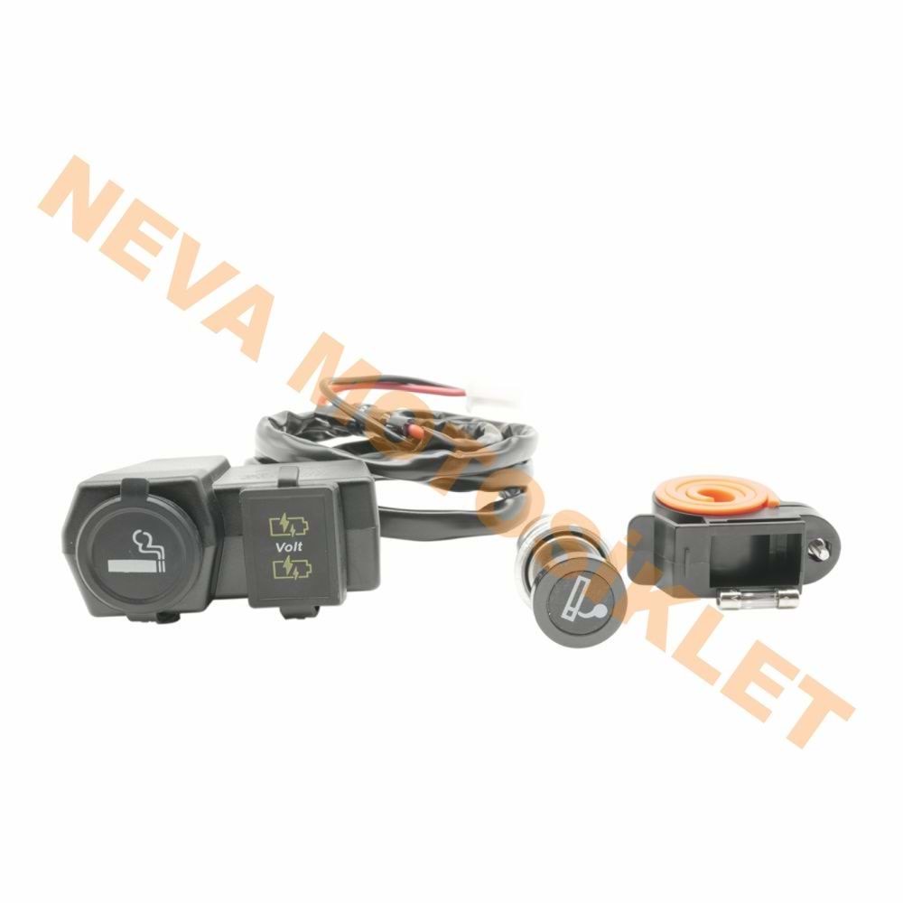 USB ŞARJ CİHAZI VE ÇAKMAKLIK - GÖSTERGELİ