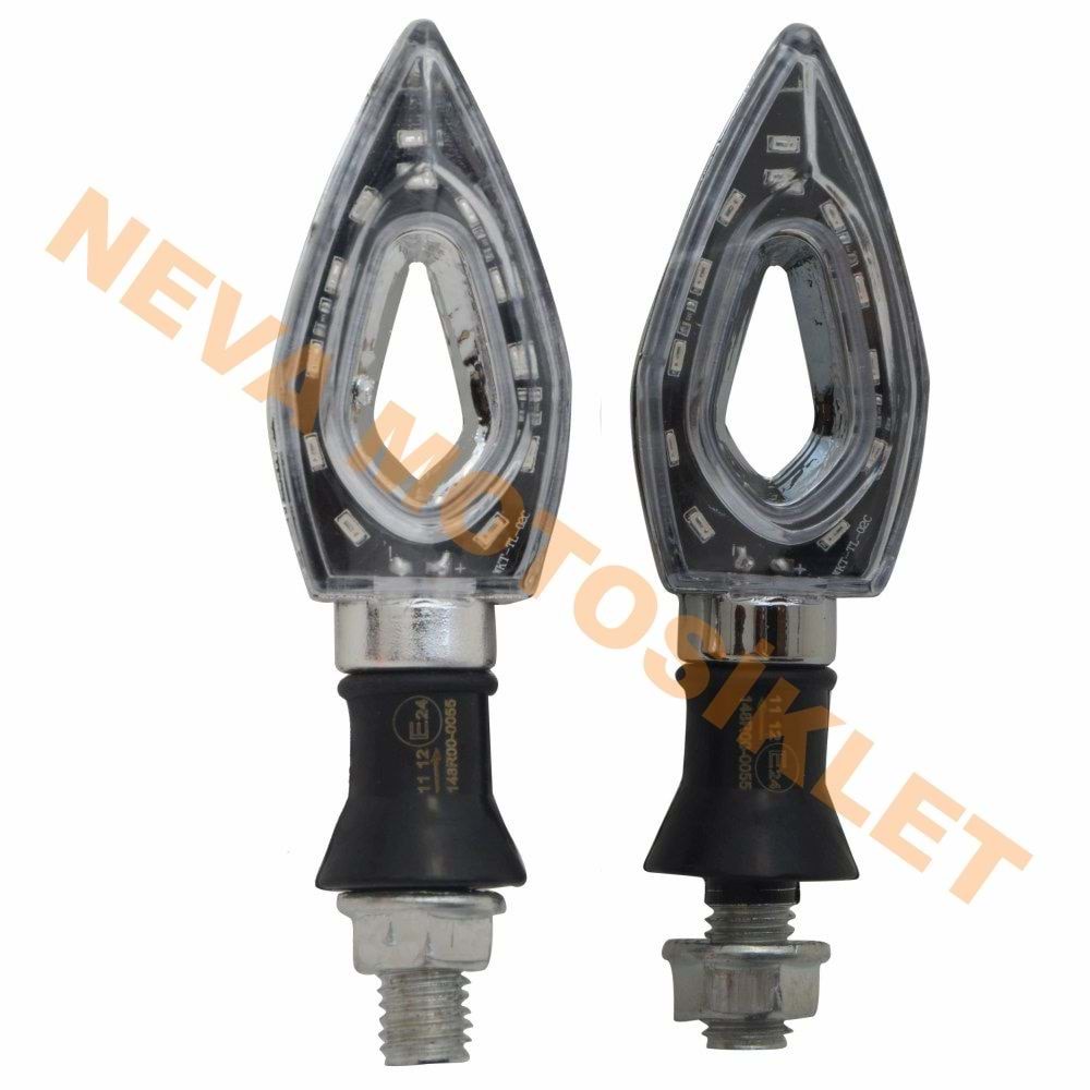 RT-072 LED SİNYAL [SARI IŞIK] [TAKIM] KROM - E BELGELİ