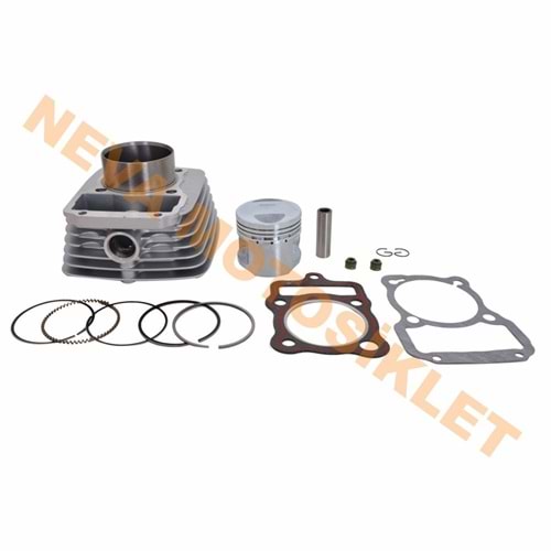 SİLİNDİR KOMPLE [NY PİSTON] 15 PERNO [56,5 mm] [YÜK:69 mm] 125cc CG - SWAN