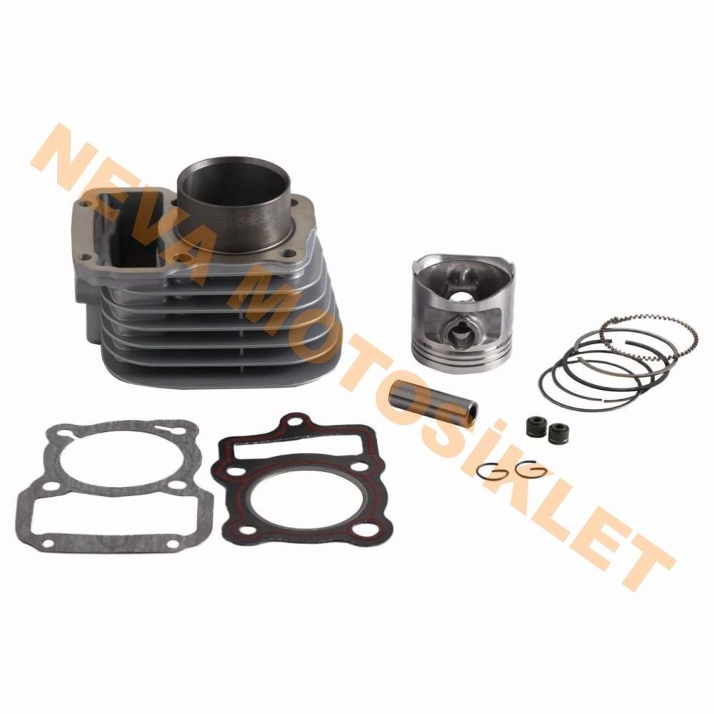 SİLİNDİR KOMPLE 15 PERNO [SİYAH ETEK PİSTON] [65,50 mm] [YÜK:69 mm] 250cc CG