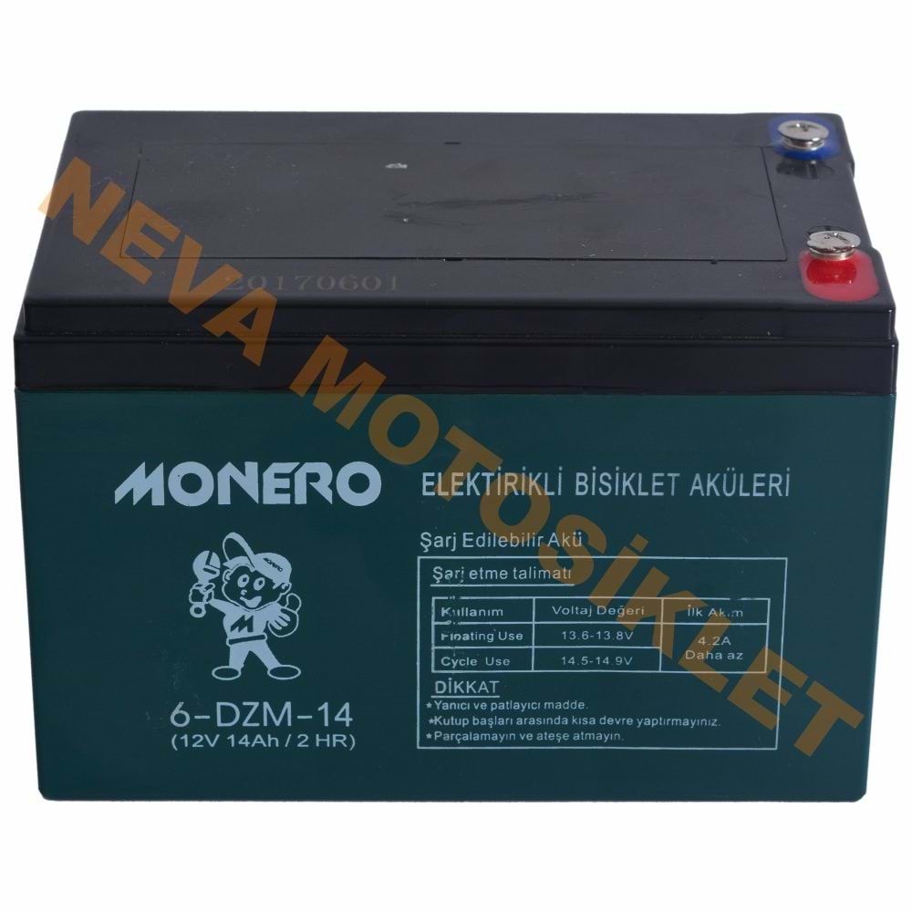 12V-14 AMPER [YATIK] [150*101*99 mm] E-BIKE AKÜ - MONERO
