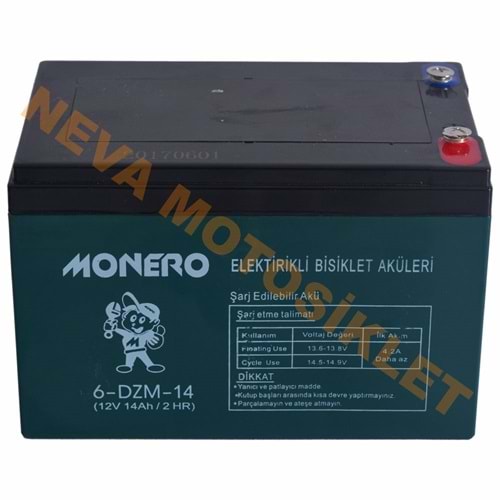 12V-14 AMPER [YATIK] [150*101*99 mm] E-BIKE AKÜ - MONERO