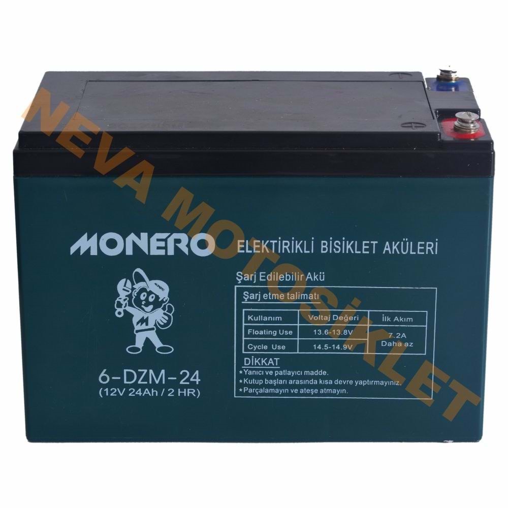 12V-24 AMPER [YATIK] [185*105*130 mm] E-BIKE AKÜ - MONERO