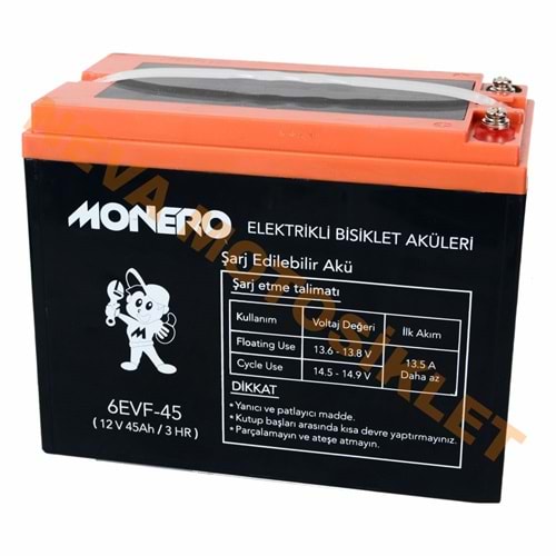 12V-80 AMPER [DAR] [223*121*174 mm] E-BIKE AKÜ - MONERO