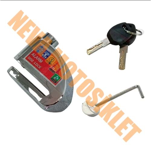 DİSK KİLİT-DÜZ ANAHTARLI-ALARMLI (KROM)